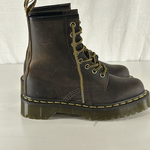 Dr. Martens Shoes - Dr Martens 1460 Bex Crazy Horse Brown Leather Lace Up Boots 27894 Men 4 Women 5